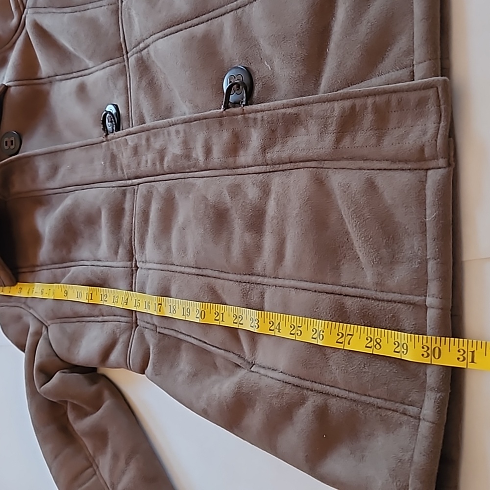 Croft & Barrow, brown, winter coat with faux fur interior and collar. Size S - Picture 8 of 10